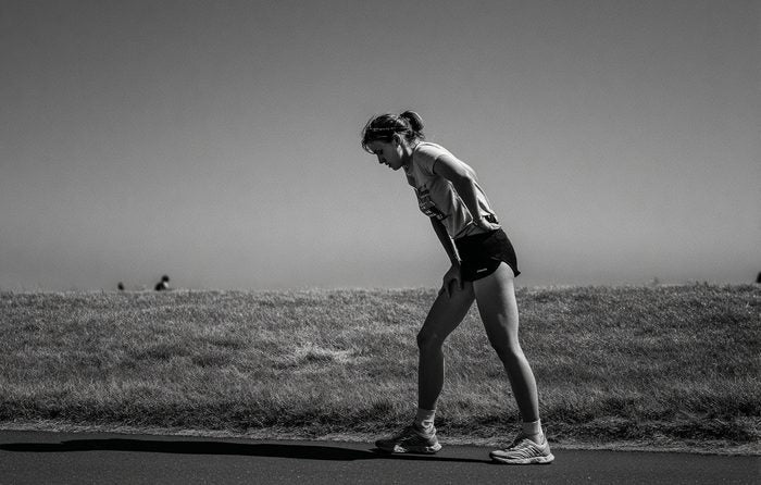 Runner recovering after a hot training session