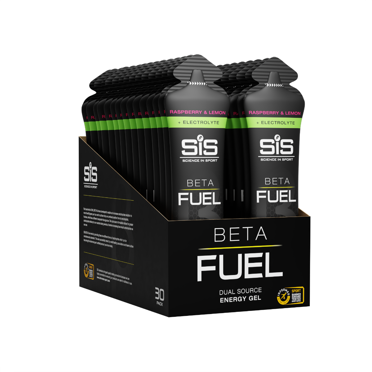 BETA Fuel + Electrolyte Gel Raspberry & Lemon 30 Pack