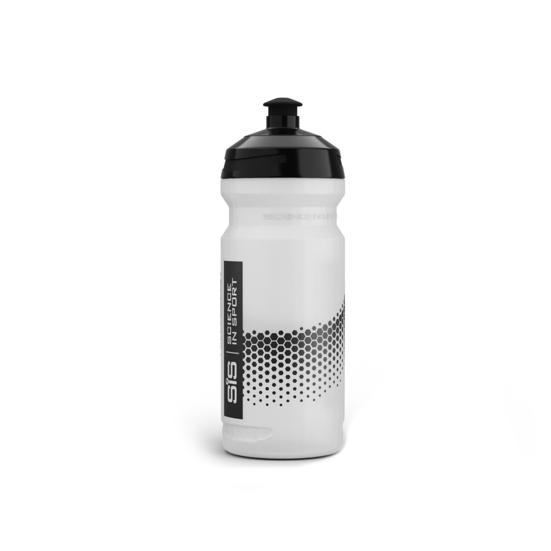 Wide Neck Water Bottle - 600ml with black lid and design, perfect for hydration during sports.