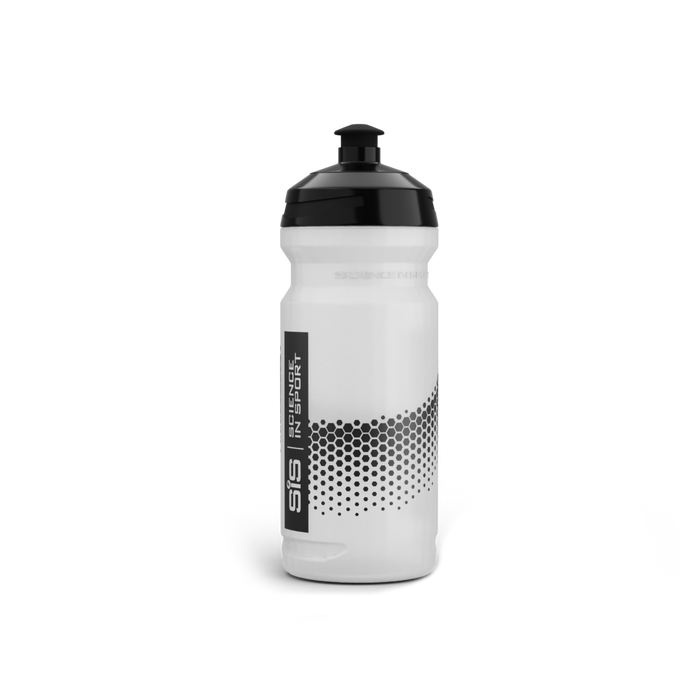 Wide Neck Water Bottle - 600ml with black lid and design, perfect for hydration during sports.