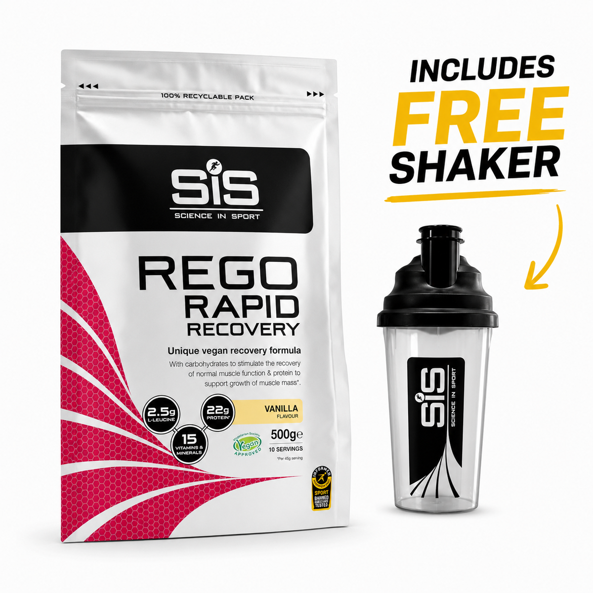 REGO Rapid Recovery Vanilla 500g Bag with shaker