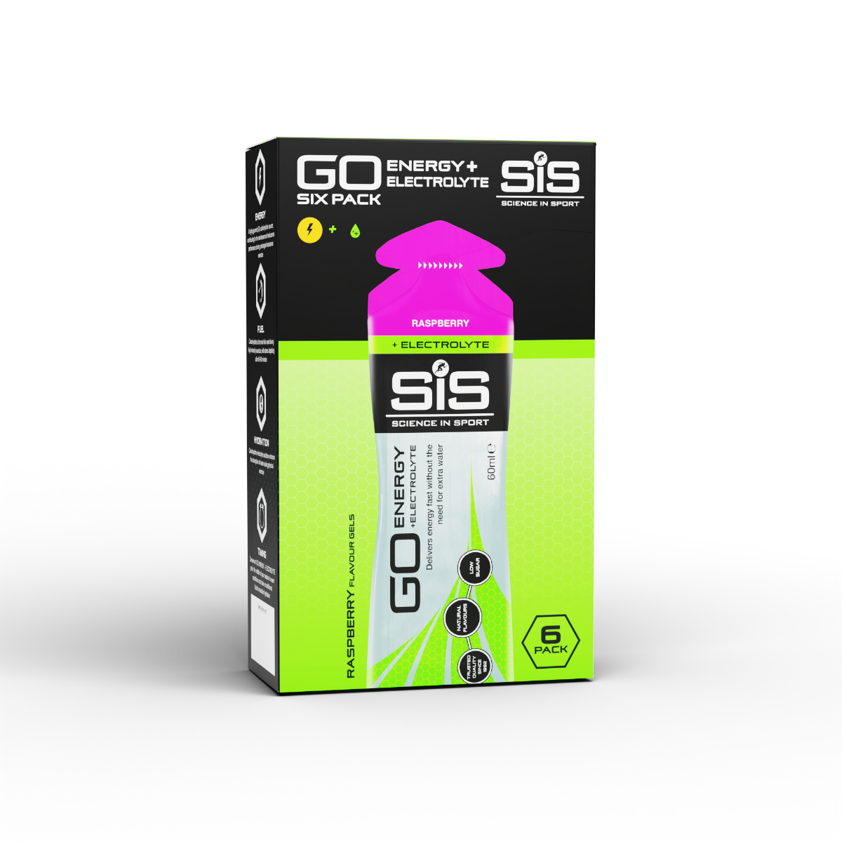 GO Energy + Electrolyte Gel Raspberry 6 Pack
